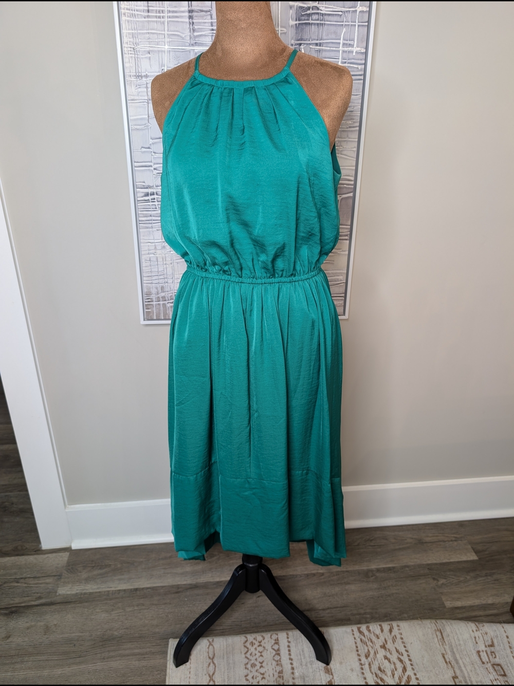 Banana Republic Teal Halter Midi Dress